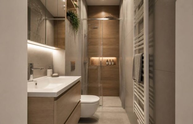 Plan petite salle de bain avec wc en longueur : idées d’aménagement optimisé